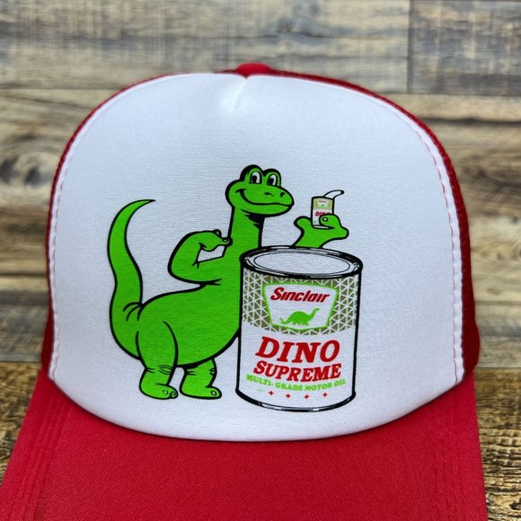 Defunct Sinclair Mens Trucker Hat Red Snapback Gas Oil Vintage Logo Ball Cap - Picture 3 of 8